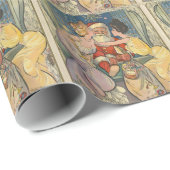 Santa Kissing Vintage Weihnachtskarte Geschenkpapier (Rolleneckpunkt)