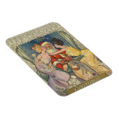 Santa Kissing Vintage Weihnachtskarte Magnet (Rechte Seite)