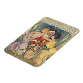Santa Kissing Vintage Weihnachtskarte Magnet (Linke Seite)