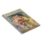 Santa Kissing Vintage Weihnachtskarte Notizblock (Rechte Seite)