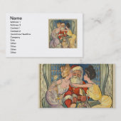 Santa Kissing Vintage Weihnachtskarte Visitenkarte (Vorne/Hinten)