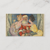 Santa Kissing Vintage Weihnachtskarte Visitenkarte (Rückseite)