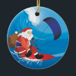 Santa Kitesurf Ornament<br><div class="desc">Ein tolles Weihnachtsgeschenk für Ihren Lieblings-Kiteboarder oder für Sie selbst.</div>