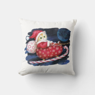 Santa Kitten in Sleigh Kissen - Niedliche Weihnach
