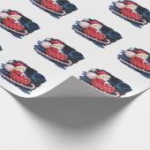 Santa Kitten in Sleigh Wrapping Paper - Adorable Geschenkpapier (Ecke)