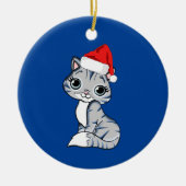 Santa Kitten Keramik Ornament (Vorne)