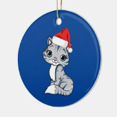 Santa Kitten Keramik Ornament (Links)