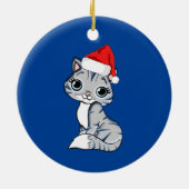 Santa Kitten Keramik Ornament (Hinten)