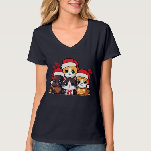 Santa Kittens T-Shirt (Vorderseite)