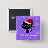 Santa Kitty Button (Vorne & Hinten)