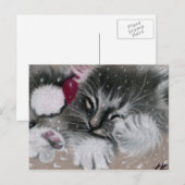 Santa Kitty Cat Postcard Feiertagspostkarte (Vorne/Hinten)