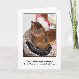 Santa Kitty Christmas Card Feiertagskarte