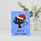 Santa Kitty Feiertagspostkarte (Stehend Vorderseite)
