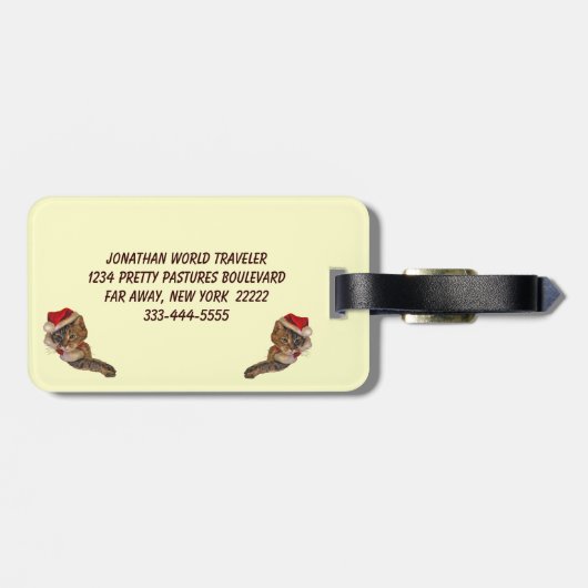 Santa Kitty Gepäckanhänger (Rückseite horizontal)