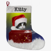 Santa Kitty Großer Weihnachtsstrumpf (Vorderseite)