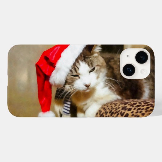 Santa Kitty Painterly Case-Mate iPhone Hülle (Rückseite (Horizontal))