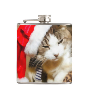 Santa Kitty Painterly Flachmann