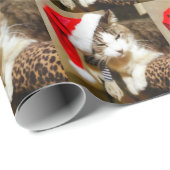 Santa Kitty Painterly Geschenkpapier (Rolleneckpunkt)