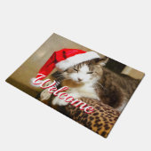 Santa Kitty Painterly Welcome Doormat Fußmatte (Schrägansicht)