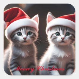 Santa Kitty Stickers