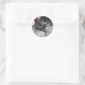 Santa Kitty Weihnachtskleber Runder Aufkleber (Tasche)