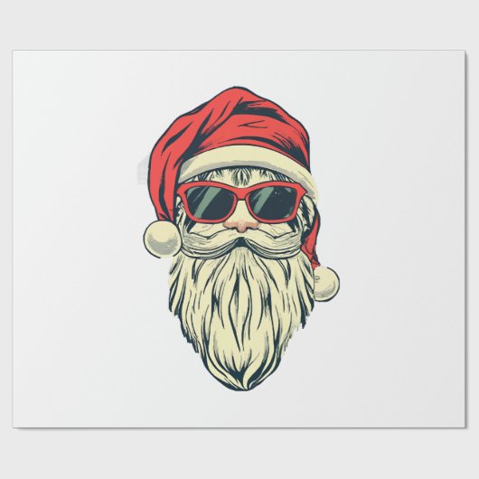 Santa-Klasse mit Brille Geschenkpapier (Flach)