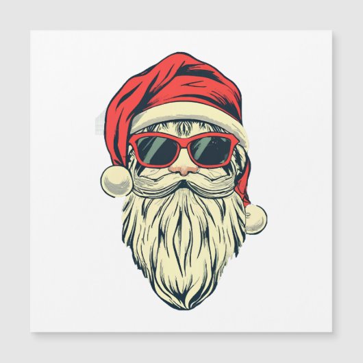 Santa-Klasse mit Brille Magnetkarte (Vorderseite)