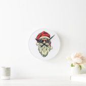 Santa-Klasse mit Brille Runde Wanduhr (Zuhause)