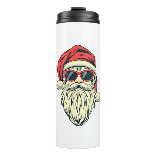 Santa-Klasse mit Brille Thermosbecher (Vorderseite)