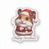 Santa-Klausel Hamster, lustiger Hamster Aufkleber (Vorderseite)