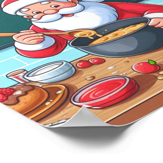 Santa-Klausel zum Kochen Poster (Ecke)