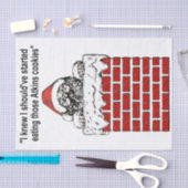 Santa klebt in einem Kaminzitterpapier fest Seidenpapier (Handwerk)