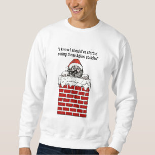 Santa klebte in einem Kamin-Shirt Sweatshirt