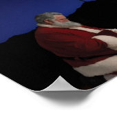 Santa Kneeling an der Geburt Poster (Ecke)