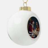 Santa Kneeling auf der Wut Keramik Kugel-Ornament (Links)