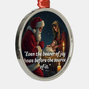 Santa Kneeling auf der Wut Ornament Aus Metall
