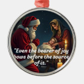 Santa Kneeling auf der Wut Ornament Aus Metall (Vorne)