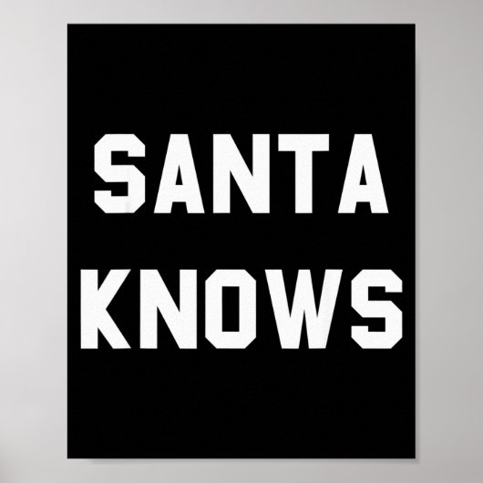 Santa Knows Funny Christmas Poster (Vorne)