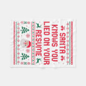 Santa Knows You Lied On Your Resume Funny Office C Fleecedecke (Vorderseite (Horizontal))