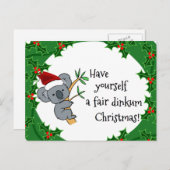 Santa Koala - Fair Dinkum Feiertagspostkarte (Vorne/Hinten)