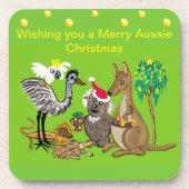 Santa koala gibt Aussie Weihnachtsgeschenke Getränkeuntersetzer (Vorderseite)