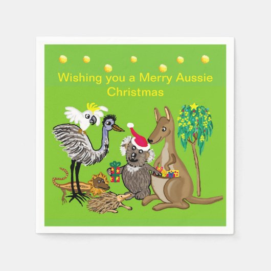 Santa koala gibt Aussie Weihnachtsgeschenke Serviette (Vorderseite)