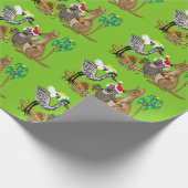 Santa Koala gibt Weihnachtsgeschenke Geschenkpapier (Ecke)