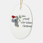 Santa Koala - Messe Dinkum Personalisiert Keramik Ornament (Links)