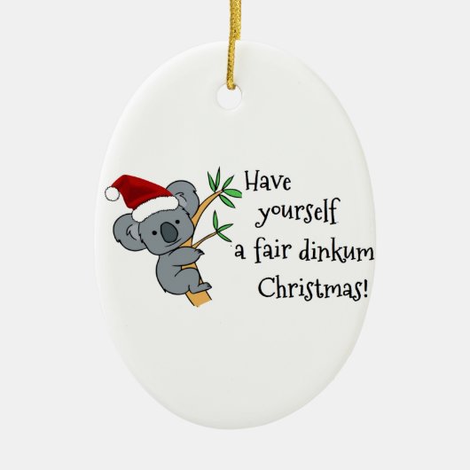 Santa Koala - Messe Dinkum Personalisiert Keramik Ornament (Vorne)
