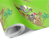 Santa Koala und australische Tiere Weihnachten Geschenkpapier (Rolleneckpunkt)