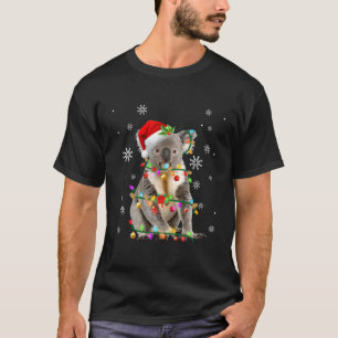 Santa Koala Weihnachtsbaum Light Pajama X Mas Matc T-Shirt