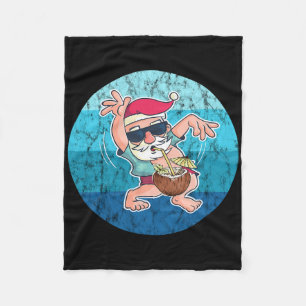 Santa Kokosnuss Getränk Vintage Ozean Wasser Weihn Fleecedecke