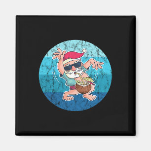 Santa Kokosnuss Getränk Vintage Ozean Wasser Weihn Magnet