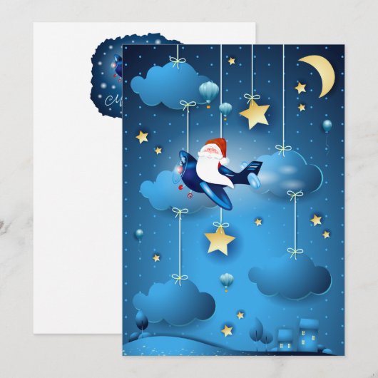 Santa kommt einladung (Vorne/Hinten)